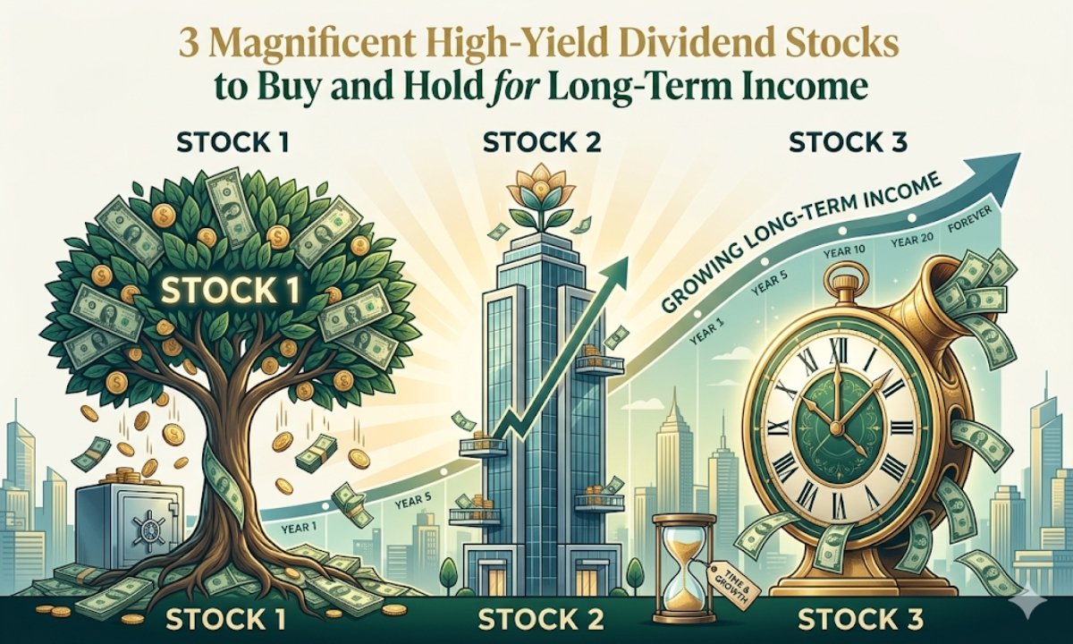 3 Magnificent High-Yield Dividend Stocks to Buy and Hold for Long-Term Income