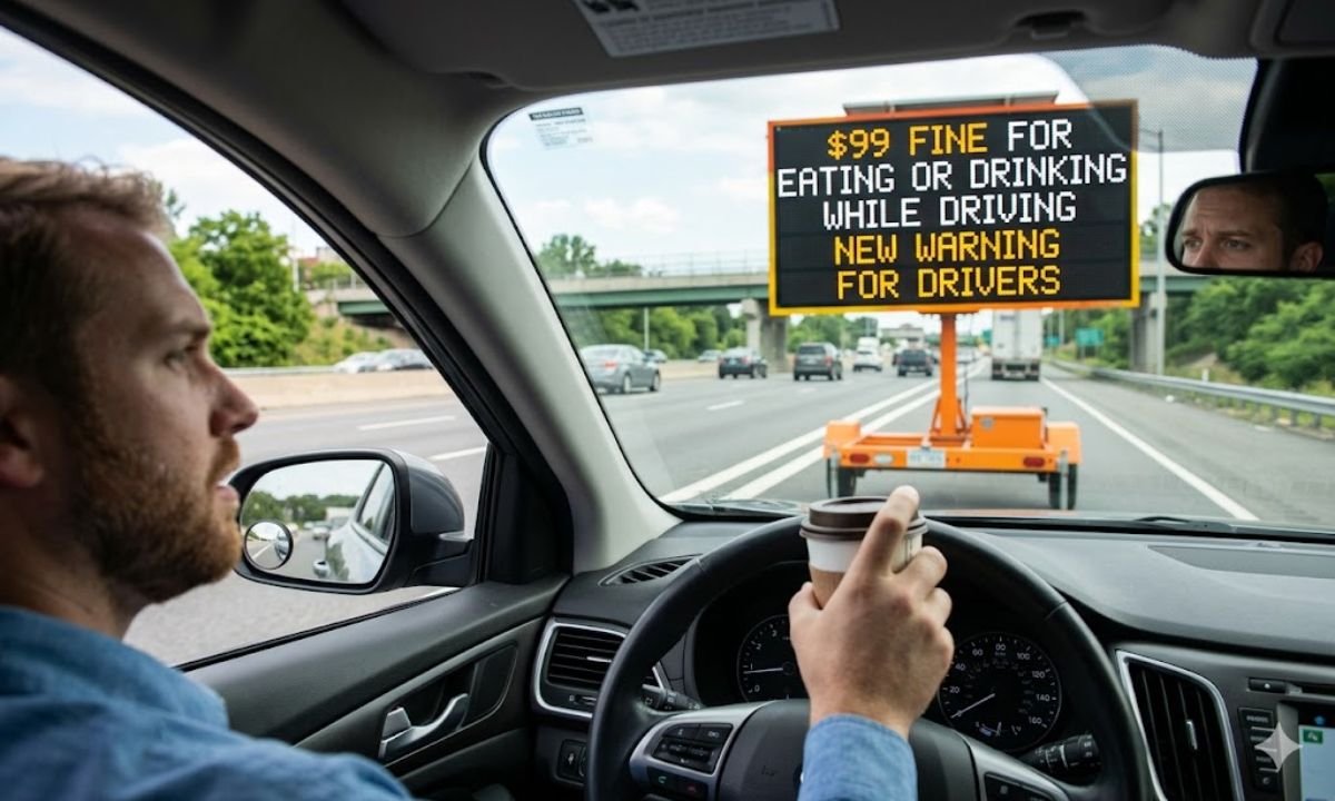 $99 Fine for Eating or Drinking While Driving? New Warning for Drivers on the Road
