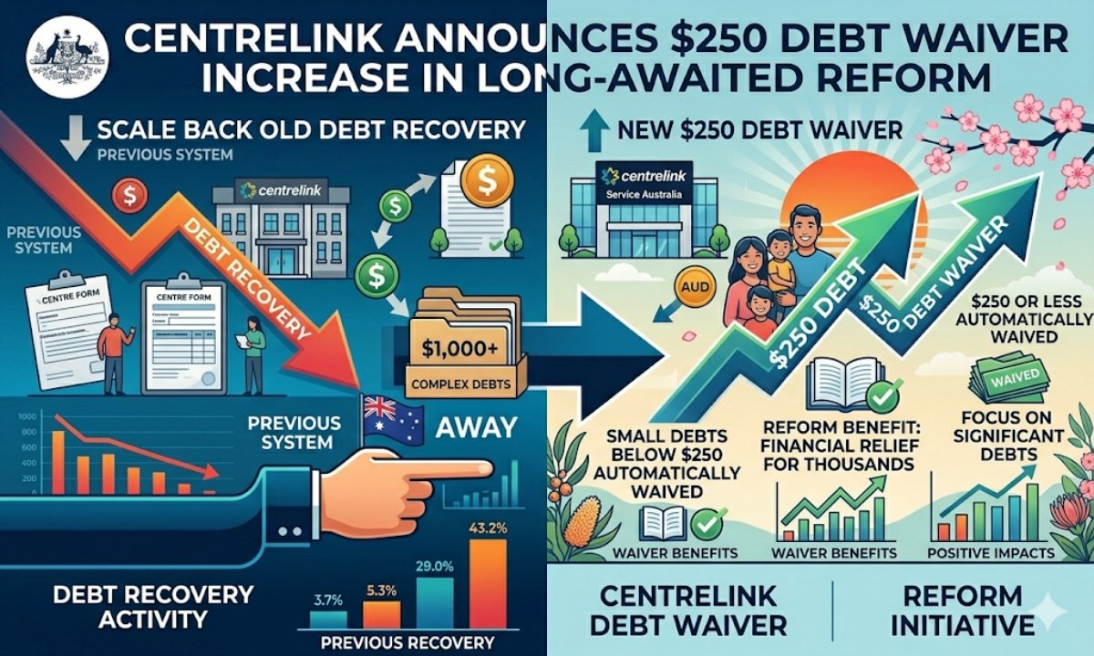 Centrelink Announces $250 Debt Waiver Increase in Long-Awaited Reform