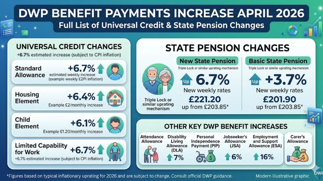 DWP Benefit Payments Increase April 2026: Full List of Universal Credit & State Pension Changes