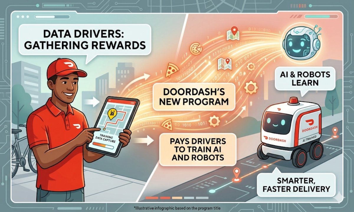 DoorDash’s New Program Pays Drivers to Train AI and Robots