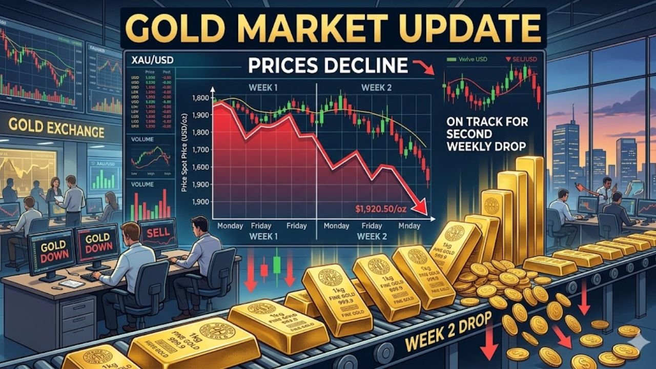 Gold Market Update: Prices Decline, On Track for Second Weekly Drop