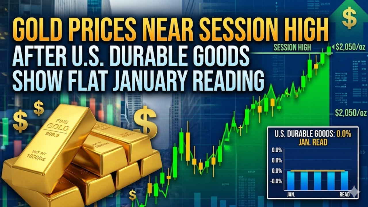 Gold Prices Near Session High After U.S. Durable Goods Show Flat January Reading
