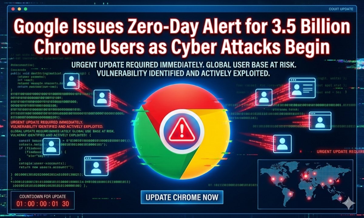 Google Issues Zero-Day Alert for 3.5 Billion Chrome Users as Cyber Attacks Begin