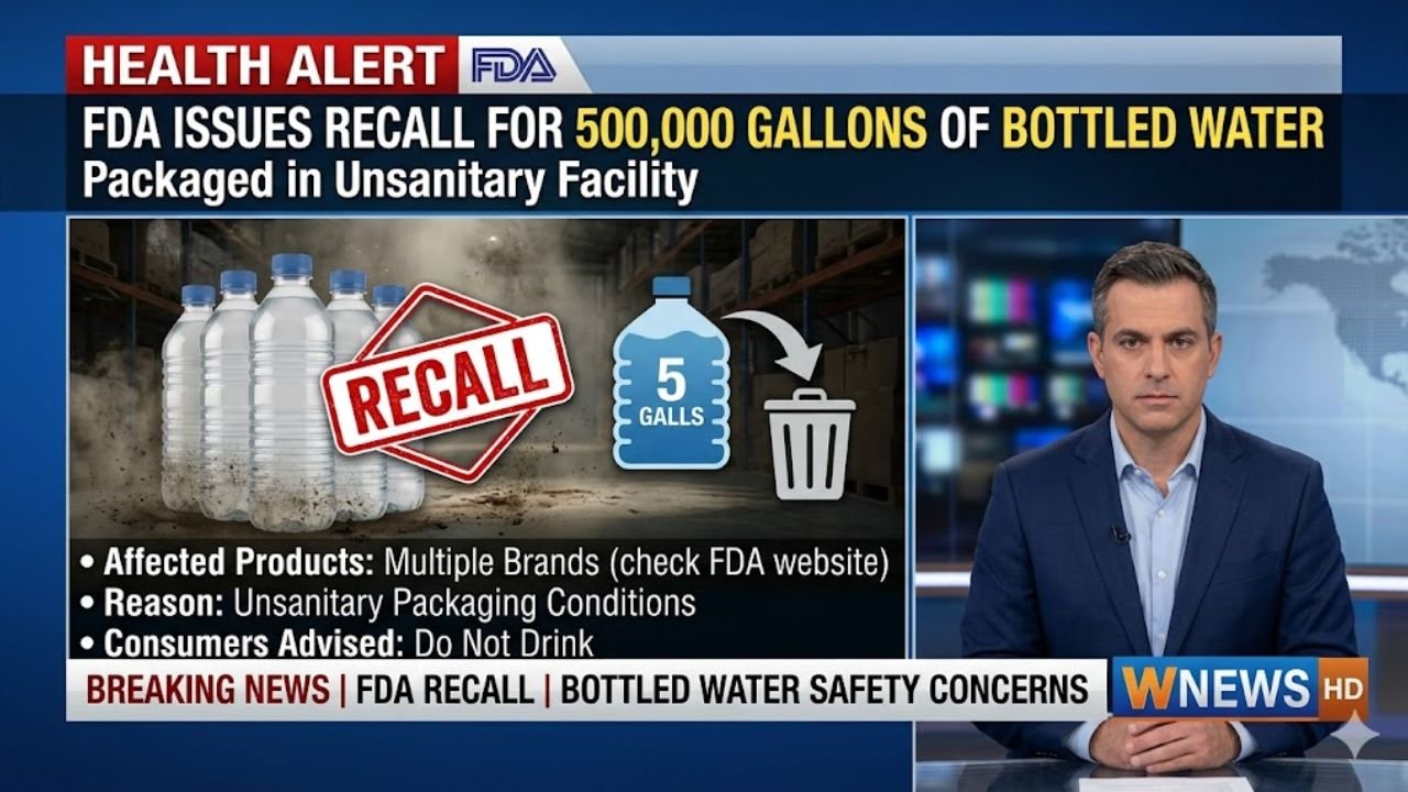 Health Alert: FDA Issues Recall for 500,000 Gallons of Bottled Water Packaged in Unsanitary Facility