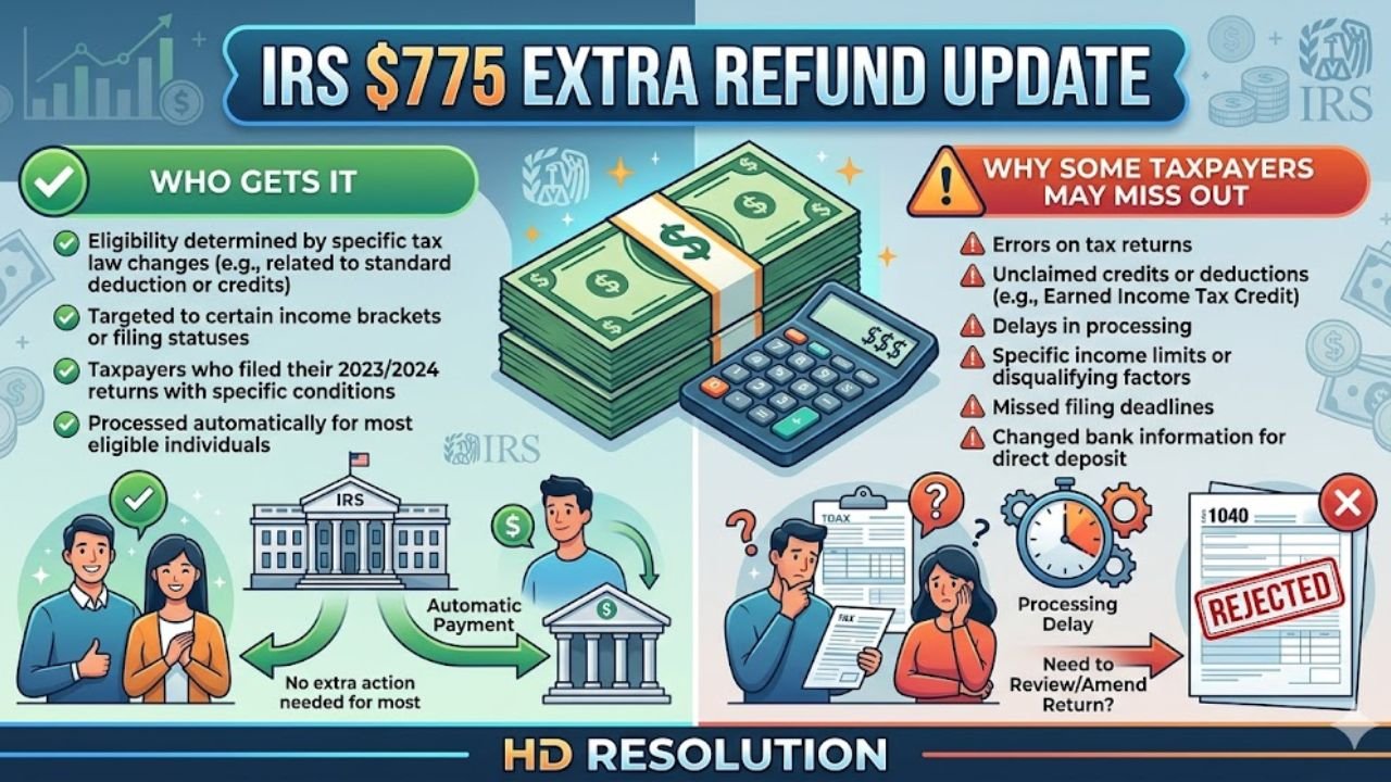 IRS $775 Extra Refund Update: Who Gets It and Why Some Taxpayers May Miss Out