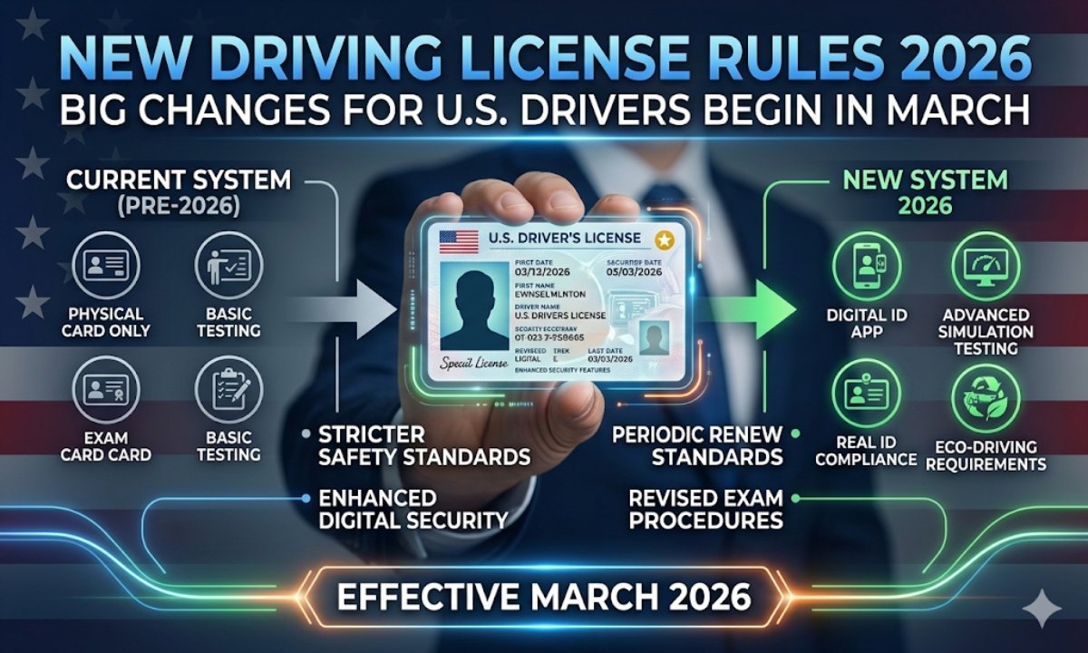 New Driving License Rules 2026: Big Changes for U.S. Drivers Begin in March