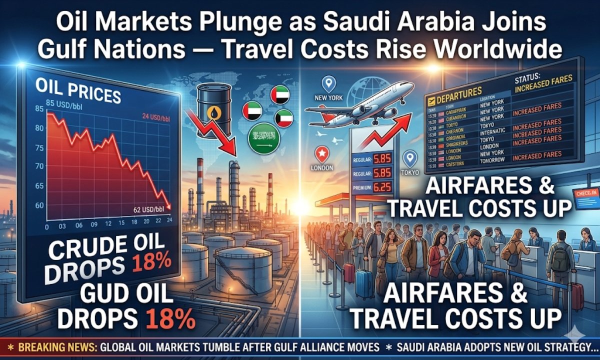 Oil Markets Plunge as Saudi Arabia Joins Gulf Nations — Travel Costs Rise Worldwide