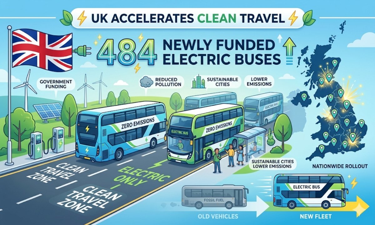 UK Accelerates Clean Travel with 484 Newly Funded Electric Buses